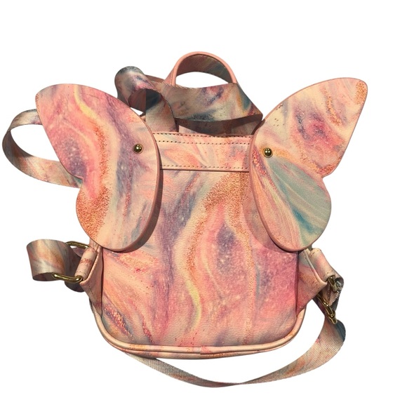Betsy Johnson Pastel Pink Blue Small‎ Butterfly Wings Backpack Bag Fairy Wings - Picture 8 of 10